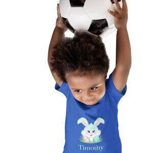 Personalized Easter Bunny Toddler T-Shirt, Custom Cute Spring Shirt design
